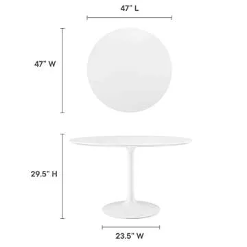 Modern Mid-Century Dining Table with Pedestal Base
