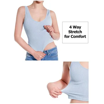 Four-Way Stretch V-Neck Ribbed Crop Top - USA Made Cashmere Blue