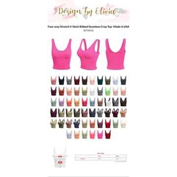 Four-Way Stretch V-Neck Ribbed Crop Top - USA Made Cashmere Blue