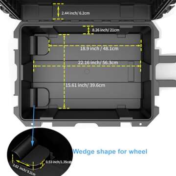 Regetek Waterproof Hard Case,27"x 20"x 13", Equipment Case with Wheels/Handle, Rolling Hard Case wit...