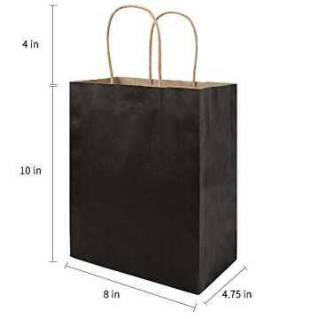 Durable Black Kraft Gift Bags - 100 Pack for Every Occasion