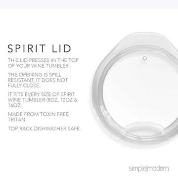 Simple Modern Wine Tumbler with Lid | Cute Stemless Glass Cup with Press-In Lid | Insulated Stainless Steel Coffee Mug | Gifts for Women Men Him Her | Spirit Collection | 12oz | Aurora