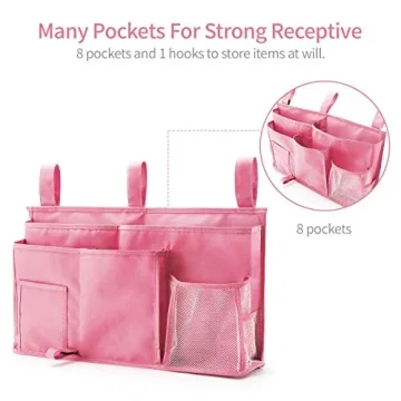 Bseash Bunk Bed Organizer with 8 Pockets for Ultimate Convenience