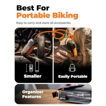 LISEN Bicycle Pump Electric, Portable Bike Tire Inflator Air Compressor 150 PSI Cordless Air Pump fo...