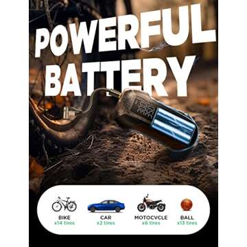 LISEN Bicycle Pump Electric, Portable Bike Tire Inflator Air Compressor 150 PSI Cordless Air Pump for Bike, Car, Motorcycle, Ball,Auto Shut-Off with Presta and Schrader Valve, cycplus as2 pro