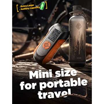 LISEN Bicycle Pump Electric, Portable Bike Tire Inflator Air Compressor 150 PSI Cordless Air Pump for Bike, Car, Motorcycle, Ball,Auto Shut-Off with Presta and Schrader Valve, cycplus as2 pro