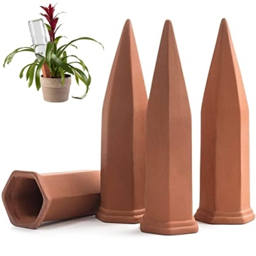 Effortless Care: Terracotta Plant Self-Watering Stakes (4 Count)