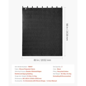 VEVOR Sound Dampening Blankets - 2 Pcs Soundproof Curtains