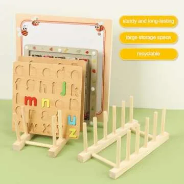 Wooden Puzzle Display Stand - Jigsaw Shelf Stand Puzzle Holder Rack - Storage and Organization for Kids & Adults