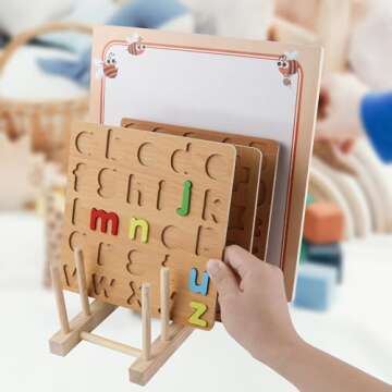 Wooden Puzzle Display Stand - Jigsaw Shelf Stand Puzzle Holder Rack - Storage and Organization for Kids & Adults