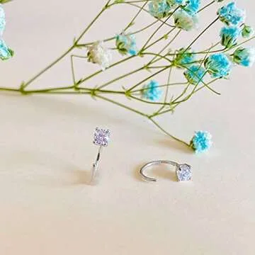 Elegant Small Huggie Hoop Earrings - Women's Sterling Silver Jewelry