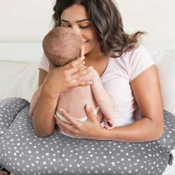 MABOZOO Twin Nursing Pillows for Breastfeeding with Removable Cover,Adjustable Waist Strap Breastfee...