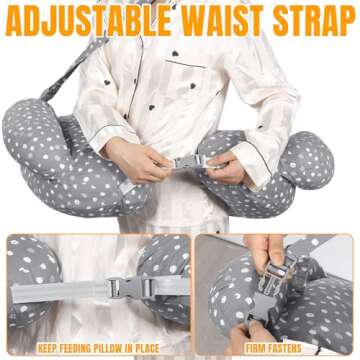 MABOZOO Twin Nursing Pillows for Breastfeeding with Removable Cover,Adjustable Waist Strap Breastfeeding Pillow,Breastfeeding Pillows for More Support for Mom and Baby