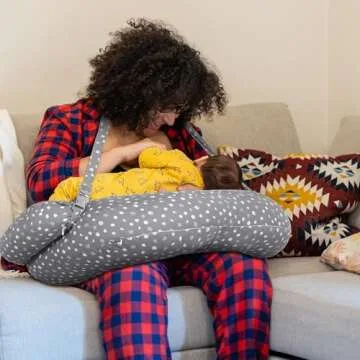 MABOZOO Twin Nursing Pillows for Breastfeeding with Removable Cover,Adjustable Waist Strap Breastfeeding Pillow,Breastfeeding Pillows for More Support for Mom and Baby