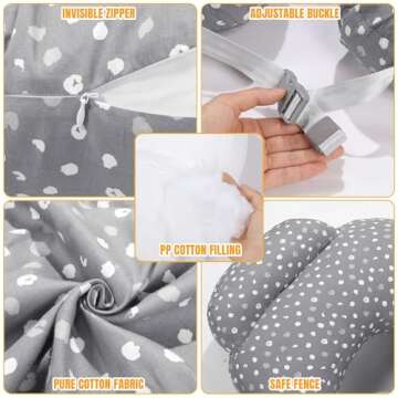 MABOZOO Twin Nursing Pillows for Breastfeeding with Removable Cover,Adjustable Waist Strap Breastfeeding Pillow,Breastfeeding Pillows for More Support for Mom and Baby