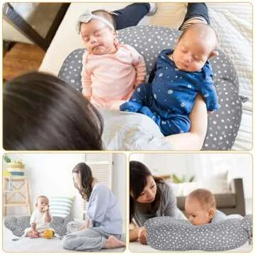 MABOZOO Twin Nursing Pillows for Breastfeeding with Removable Cover,Adjustable Waist Strap Breastfeeding Pillow,Breastfeeding Pillows for More Support for Mom and Baby