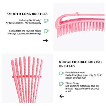 Detangling Hair Brush, Detangling brush for Adults and Kids, Comb Set for Kinky Curly Coily and Wavy...