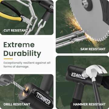 Titanker Bike Chain Lock, Security Anti-Theft Chain Lock for Motorcycle, Bicycle, Door, Gate, Fence, Grill (6mm, 8mm, 10mm Thick Chain) (Black-8mm Chain)