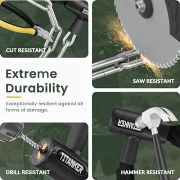 Titanker Bike Chain Lock, Security Anti-Theft Chain Lock for Motorcycle, Bicycle, Door, Gate, Fence, Grill (6mm, 8mm, 10mm Thick Chain) (Black-8mm Chain)