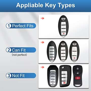 RUABIBAN Key Fob Cover Compatible with Nissan, Soft TPU Key Case Shell Fit for Altima Rogue Sentra P...