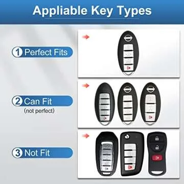 RUABIBAN Key Fob Cover Compatible with Nissan, Soft TPU Key Case Shell Fit for Altima Rogue Sentra P...