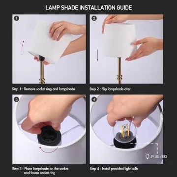 O’Bright Seraph - Cordless LED Table Lamp with Dimmer, Built-in Rechargeable Battery, 3-Level Brightness, Patio Table Lamp, Bedside Night Lamp, Ambient Light for Restaurant, Antique Brass