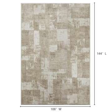 Area Rugs 9x12 Living Room Washable Rug: Abstract Ruggables Large Carpet Modern for Bedroom Kitchen ...