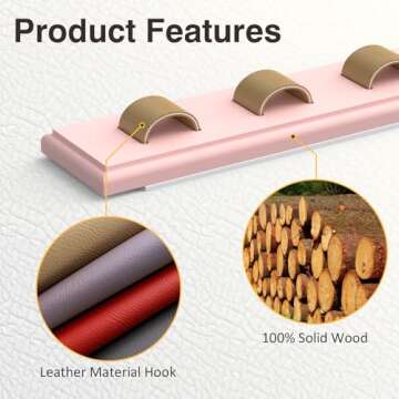 Durmmur 3 Pack Sunglass Organizer, Wall Mounted Sunglasses Organizer, Wooden Glasses Holder Sunglass Holder, Sunglasses Rack for Hanging Your Multiple Eyeglasses, for Wall, Home Decor(Pink)