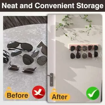 Durmmur 3 Pack Sunglass Organizer, Wall Mounted Sunglasses Organizer, Wooden Glasses Holder Sunglass Holder, Sunglasses Rack for Hanging Your Multiple Eyeglasses, for Wall, Home Decor(Pink)