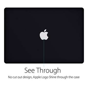 MacBook Air 13 inch Case, UESWILL Smooth Soft-Touch Matte Hard Shell Case Cover for 2008-2017 MacBook Air 13 inch (Model A1466 / A1369) + Microfibre Cleaning Cloth, Black
