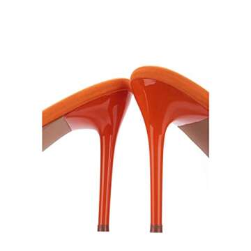 Cape Robbin Braided Sandals for Women - Orange Stiletto Heels for Women Sexy Braided Heels for Women -Open Toe Sandals Women Heel (Miella)