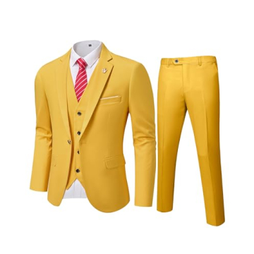 MY’S Men’s 3 Piece Slim Fit Suit Set: Stylish & Versatile Formal Attire With Tie