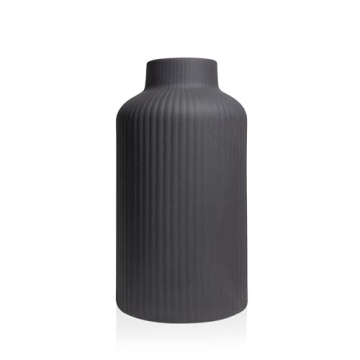 Vase, Black Vase, Ceramic Flower Vase - 5.9" Tall Vase,Small Vase Decor for Black Home Decor - Decor...