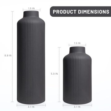 Elegant Black Ceramic Flower Vase for Modern Home Decor