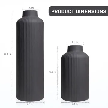 Elegant Black Ceramic Flower Vase for Modern Home Decor