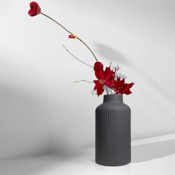 Elegant Black Ceramic Flower Vase for Modern Home Decor