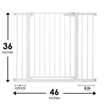 Cumbor 36" Extra Tall Baby Gate for Dogs and Kids with Wide 2-Way Door, 29.7"- 46" Width, and Auto C...