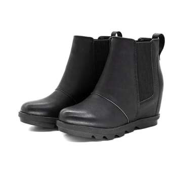 Athlefit Women's Wedge Boots Comfortable Ankle Wedge Black Booties Size 5.5