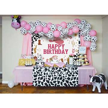 Avezano Cowgirl Birthday Backdrop for Parties & Photography