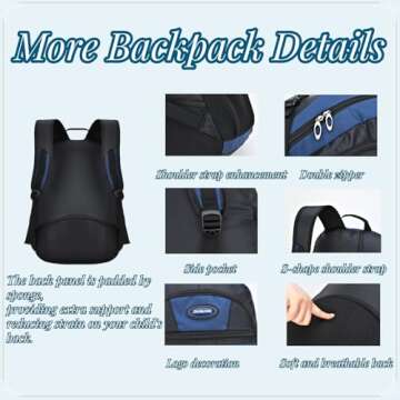 VIDOSCLA Teens Elementary School Backpack Casual Day pack Students Book Bags Outdoor Travel Knapsack Bags for Boys Girls