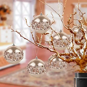 4pc Champagne Christmas Ball Ornaments for Trees