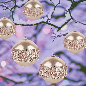 4pc Champagne Christmas Ball Ornaments for Trees