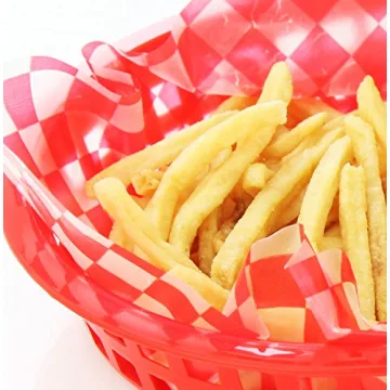 New Star Foodservice 44263 Red Check Food Basket Liners, 12 By 12-inch, Set of 36