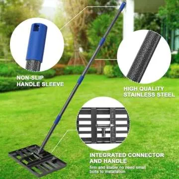 Lawn Leveling Rake with Adjustable Handle for Perfect Grass