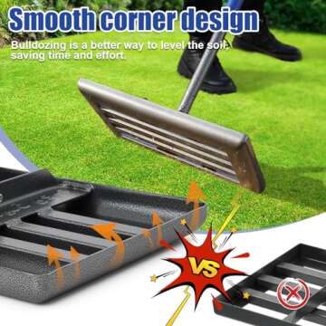 Lawn Leveling Rake with Adjustable Handle for Perfect Grass
