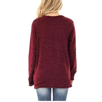 Stylish SAMPEEL Long Sleeve Knot T Shirt for Juniors