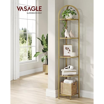 VASAGLE 5-Tier Corner Shelf for Modern Living Spaces
