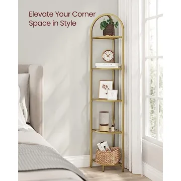 VASAGLE 5-Tier Corner Shelf for Modern Living Spaces