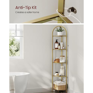 VASAGLE 5-Tier Corner Shelf for Modern Living Spaces