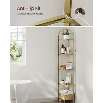 VASAGLE 5-Tier Corner Shelf for Modern Living Spaces